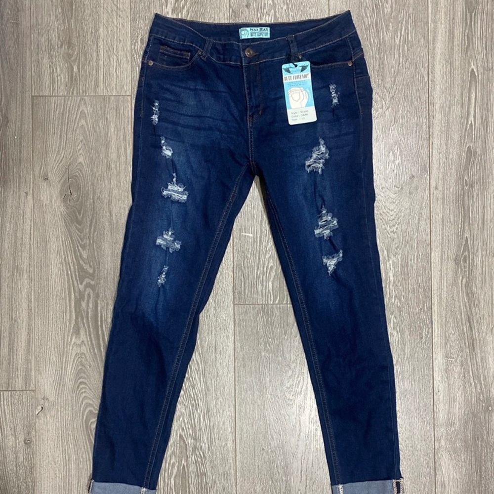 Fashion Nova Distressed Wax Jeans